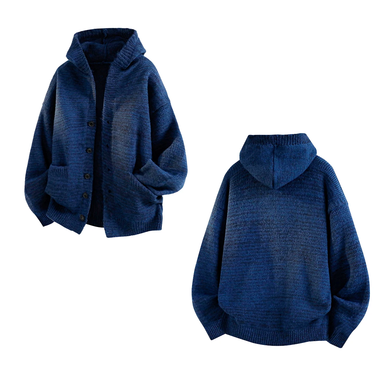 

Мужской повседневный кардиган с капюшоном, свитер, осенне-зимний уличный свободный шерстяной пуловер, мужская модная верхняя одежда, одежда