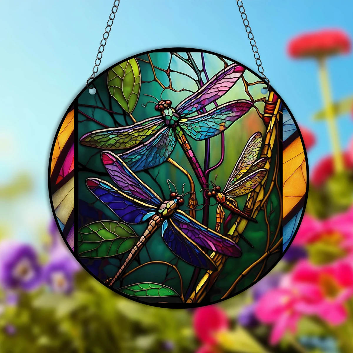 

1PC Decorative Dragonflies Acrylic Hanging Sign Wall Pediments Wall Plaque for Door Home Window Porch Decor