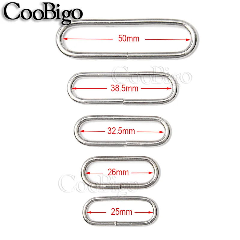 20pcs Metal Belt Loop Oval Rings O-Ring Buckle D Ring Webbing Strap Backpack Bag Watch Shoes Dog Collar Leather DIY Accessories