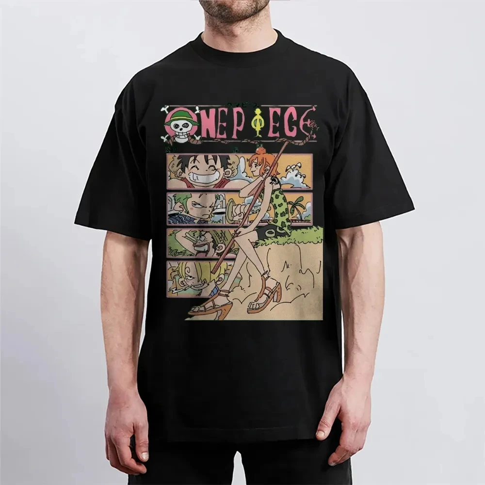 

ONE PIECE японского горячего крови аниме с классическими персонажами, спортивный повседневный удобный топ с короткими рукавами и половиной рукавов, популярный топ для пар