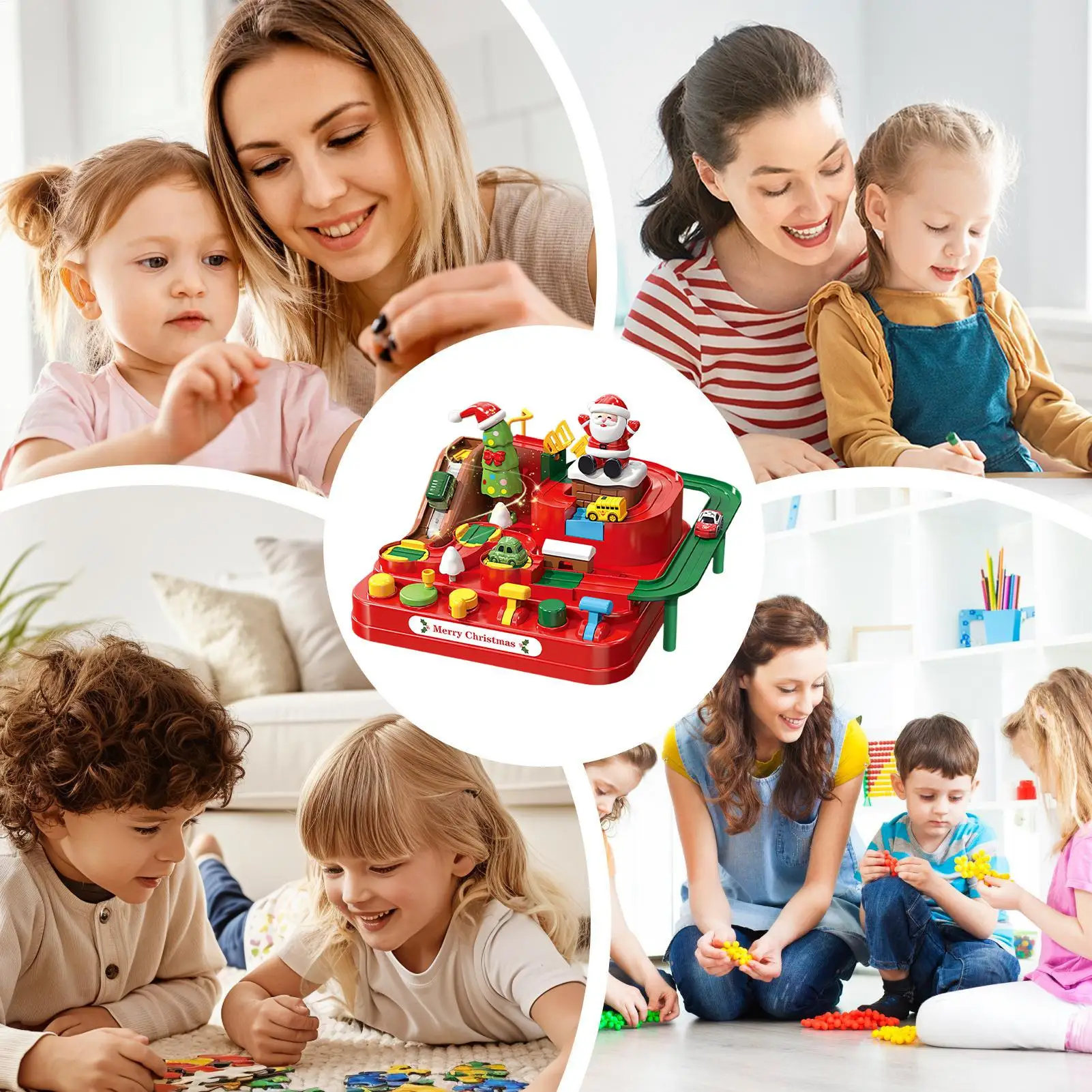 Jouet de piste de voiture de noël, jeu de course festif interactif, jouets pour enfants, voiture de Construction pour amis, garçons, filles, enfants et filles