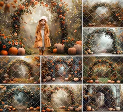 Mehofond Photography Background Autumn Fall Pumpkins Arch Maple Leaves Kids Birthday Family Portrait Decor Backdrop Photo Studio