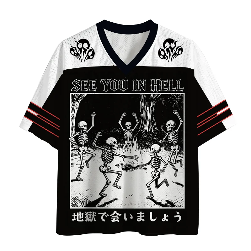 New Running Sports Quick Drying T-shirt, Upgraded Fabric, Large Mesh Knitted Fabric,fun Skeleton Element Clothing,horror Element