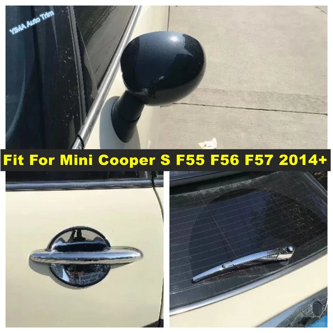 

Rear Window Rain Wiper / Door Handle Bowl / Rearview Mirror Cover Trim Fit For Mini Cooper S F55 F56 F57 2014 - 2020 Exterior