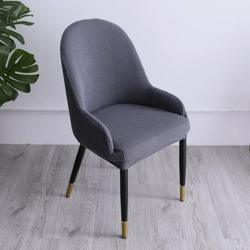 Modern Curved Shaped Semi Circular Dining Table and Chair Covers Integrated Backrest Simple and Elastic Chair Cover