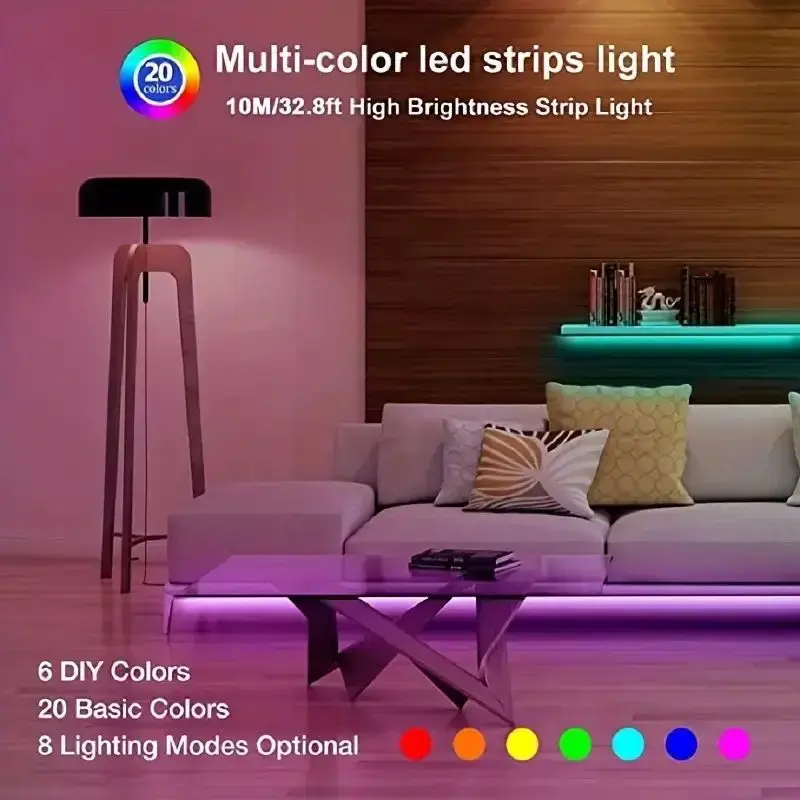 2835 RGB LED Strip Lights 5V USB Lights IR Remote Control Elastyczna taśma wstążkowa do komputera PC TV Backlight Bar Birthday Decor