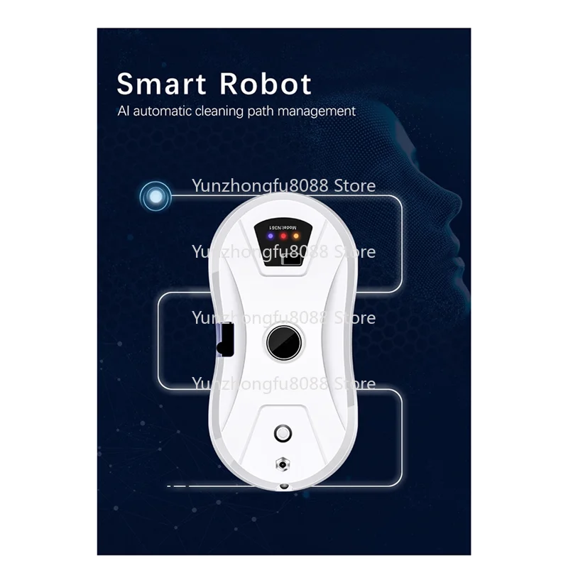 

A97I-Window Cleaning Robot with Water Remote Control Vacuum Cleaner Glass Wiper Dry Wet Mopping Capabilities EU Plug