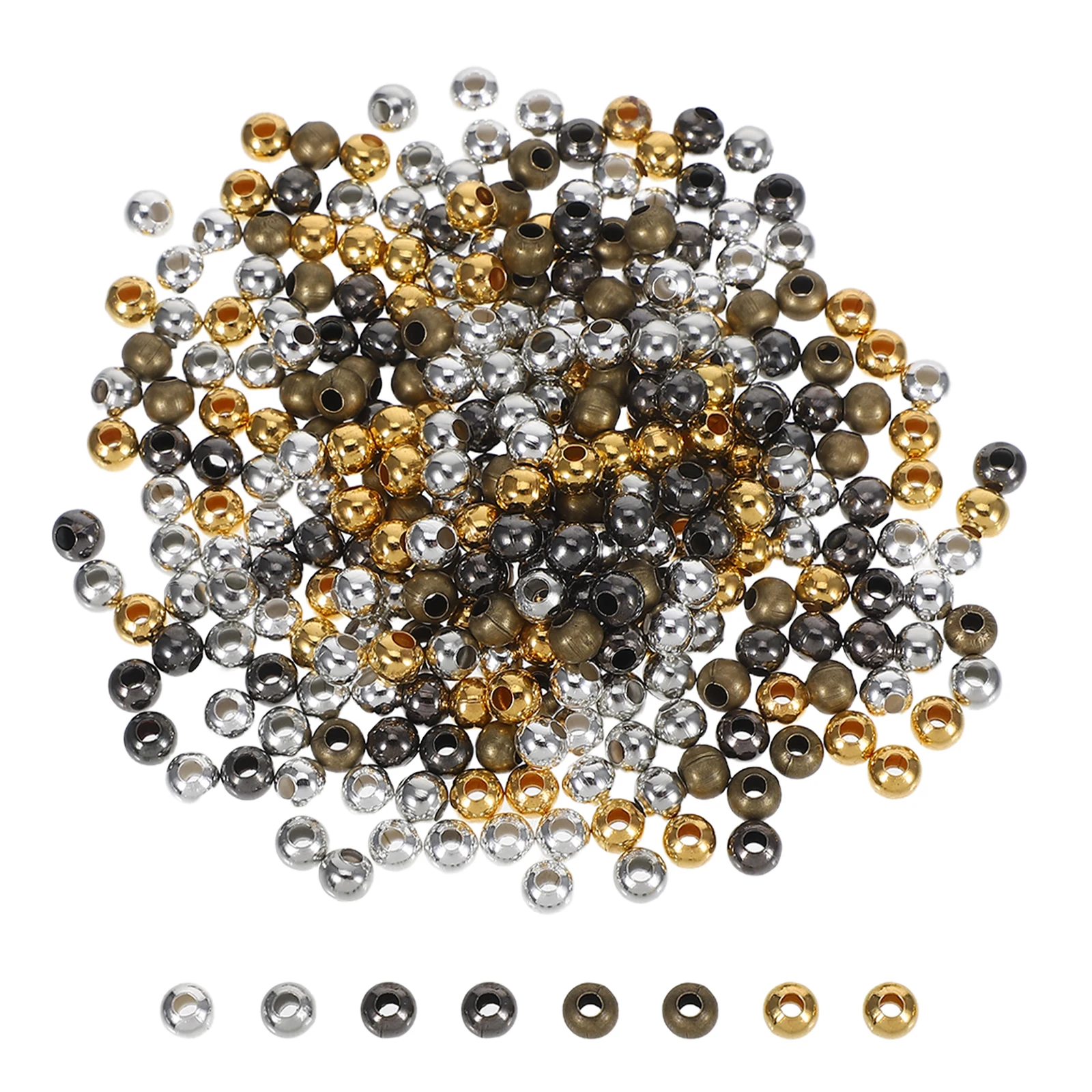 

300pcs Round Beads Large Hole for DIY Bracelet Earrings Craft Jewelry Spacer Beads For Jewelry Making Making Accessories