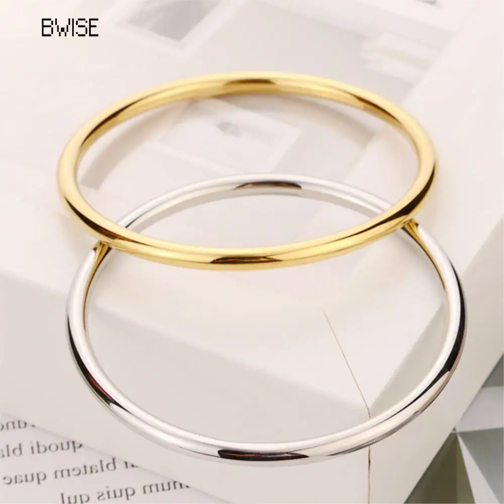 Fashionable Stainless Steel Bracelet For Women Round Minimalist Elegant Gold Color Bracelet Women's Accessories Popular Jewelry