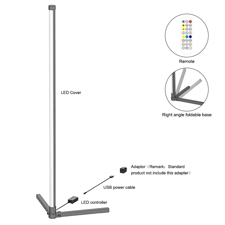 Moderne minimalist ische Stehlampen LED Stehle uchte Smart Home Lichter schwarz Stativ Stehlampe RGB 10 Kunststoff WiFi weiß 80 20w 100 2000