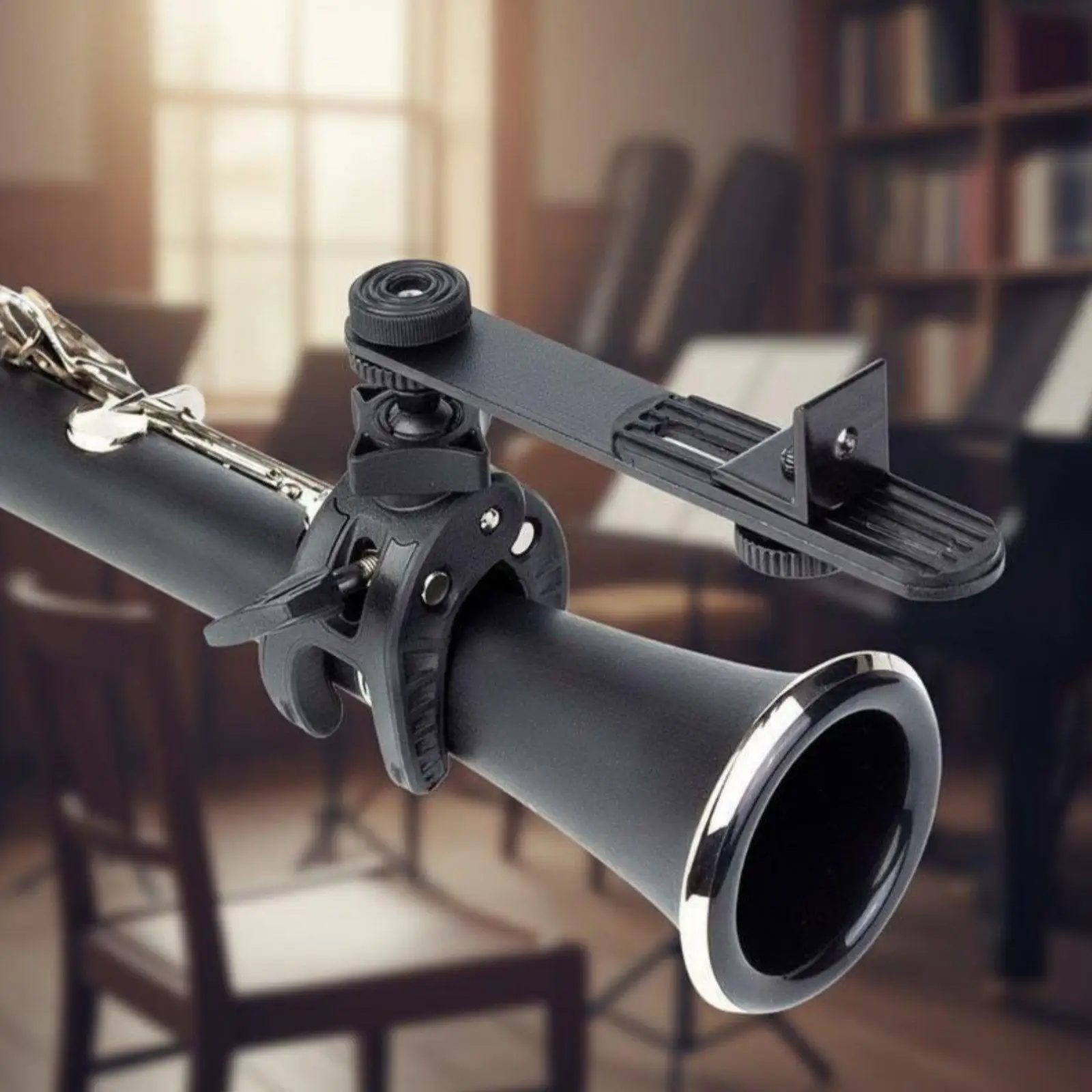 Adjustable Clarinet Microphone Clip Engineering Clamp Instrument Audio Holder Wind Microphone for Stage and Studio Use