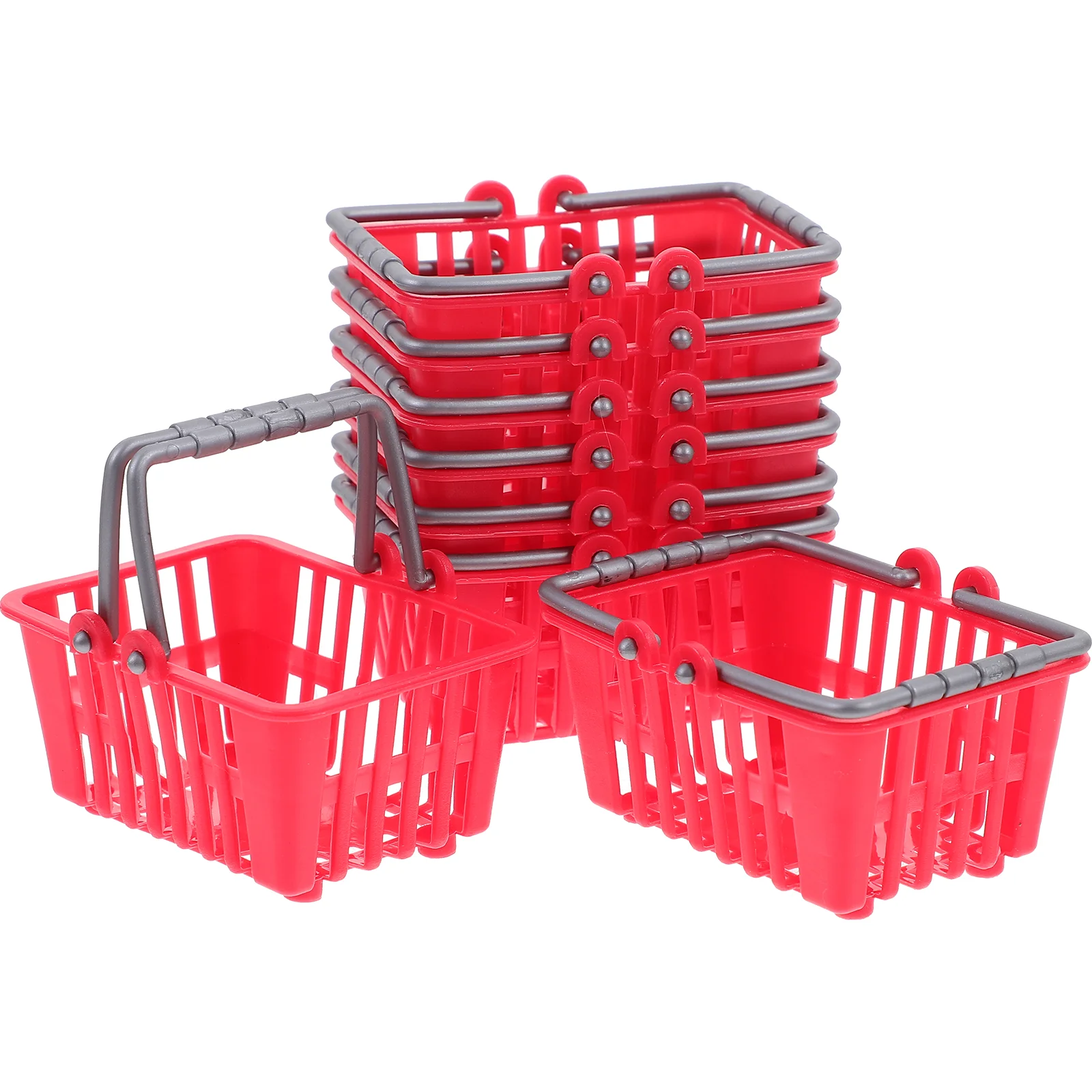 20 pièces jouets pour tout-petits Mini panier de courses chariot pour enfants paniers d'épicerie rouges mignon petit enfant