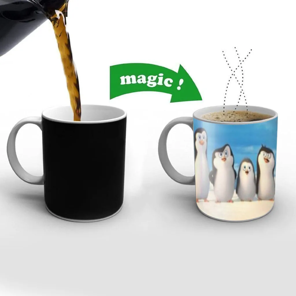 Madagascar Jungle Safari Free shipping Magic Color Changing Ceramic Coffee Mug Cup Friends