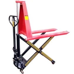 Manual Scissor Type Hydraulic Lift High Lift Truck Driver Pushing Flat Pallet Truck Inserting Forklift 2T Forklift Trolley