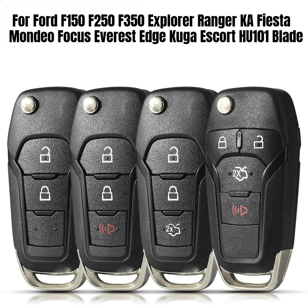 Car Key Case Shell For Ford F150 F250 F350 Explorer Ranger KA Fiesta Mondeo Focus Everest Edge Kuga Escort HU101 Blade