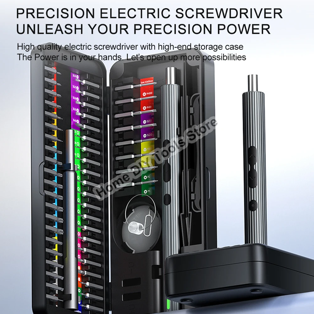 Электрическая отвертка 58 в 1 USB Быстрая зарядка аккумулятора Регулировка крутящего момента Беспроводная электрическая отвертка Ремонт электроинструментов