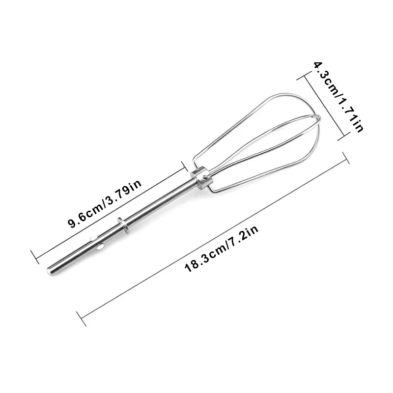 2 Stainless Steel Replacement Whisk Fork with Four Wire Rods Universal Whisk Accessory for Stirring Unit Food Processor
