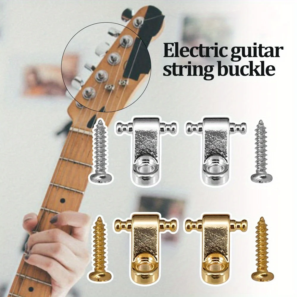 

2pcs Electric Guitar String Retainer Pressing Buckle and Holder - Mounting Tree Guide for Improved String Stability