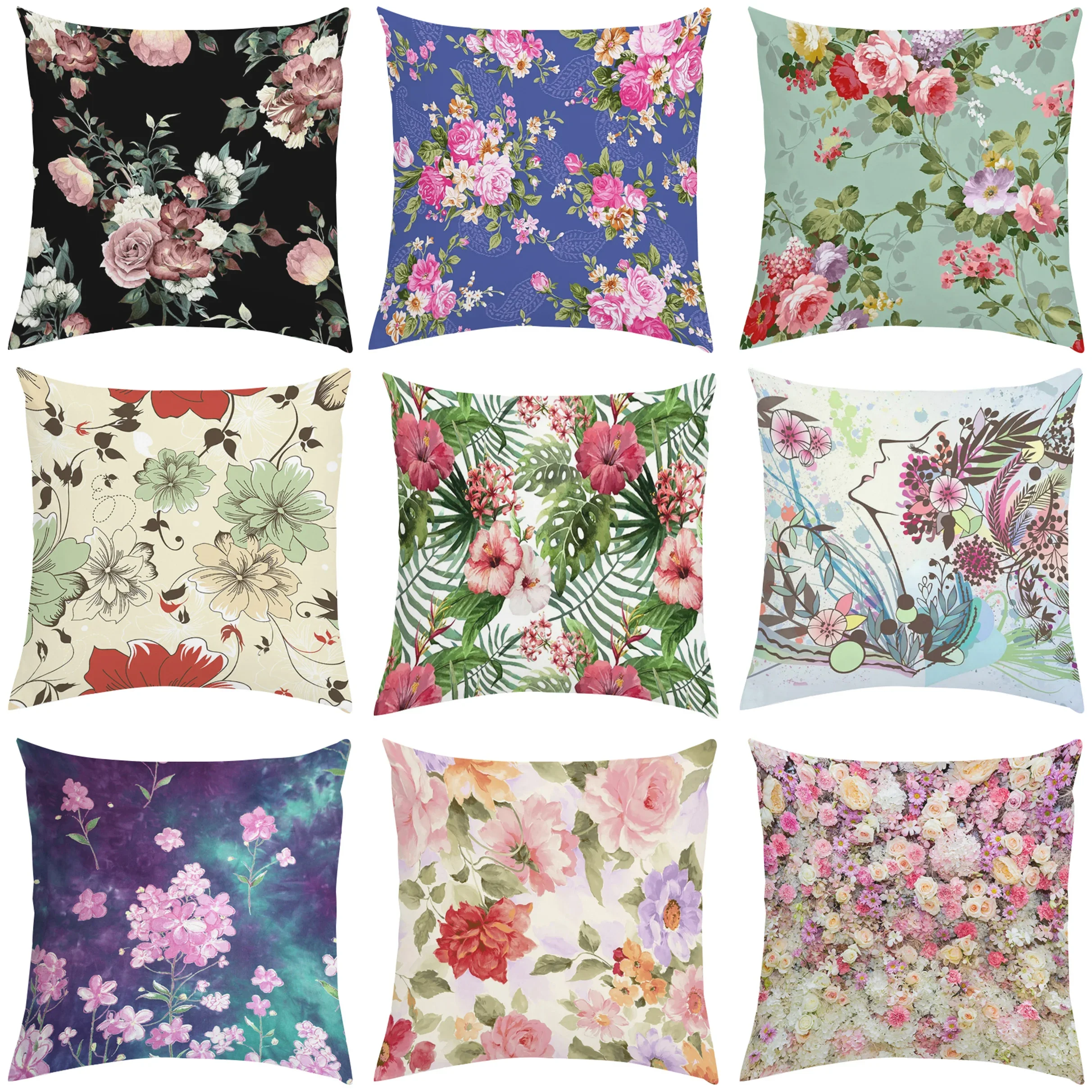 Cover for Pillow Covers Decorative Luxury Cushion Cover Mulberry Floral European and American Style Pillowcase 40x40 Home Decor