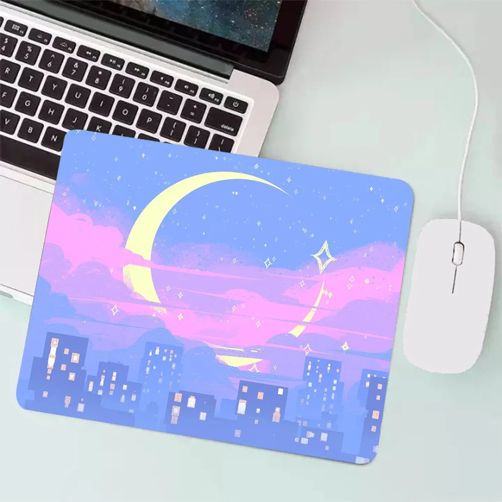 

Pink Moon landscape Small Gaming Mouse Pad PC Gamer Keyboard Mousepad Computer Office Mouse Mat Laptop Carpet Desk Mat