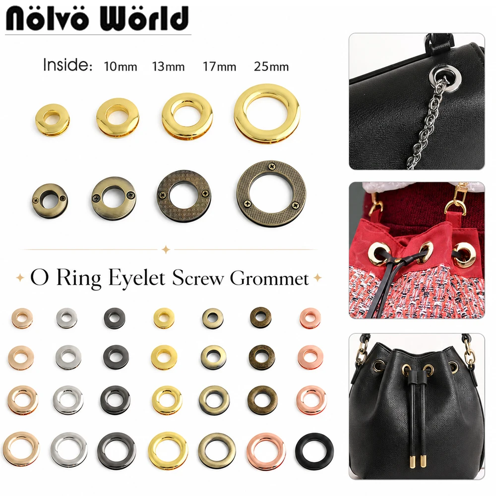 10/30/100PCS 10-25mm Metal Eyelets Buckle Grommets Rings For Decorative Clasp Shoes Bag Strap Belt Craft DIY Sewing Accessories