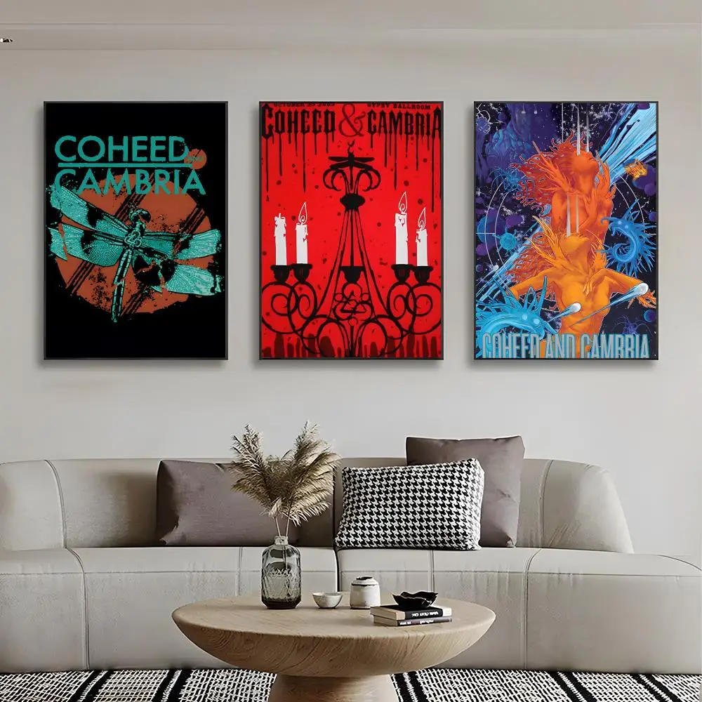 progressive rock merch C-Coheed and Cambria Poster Retro Kraft Paper Sticker DIY Room Bar Cafe Aesthetic Art Wall