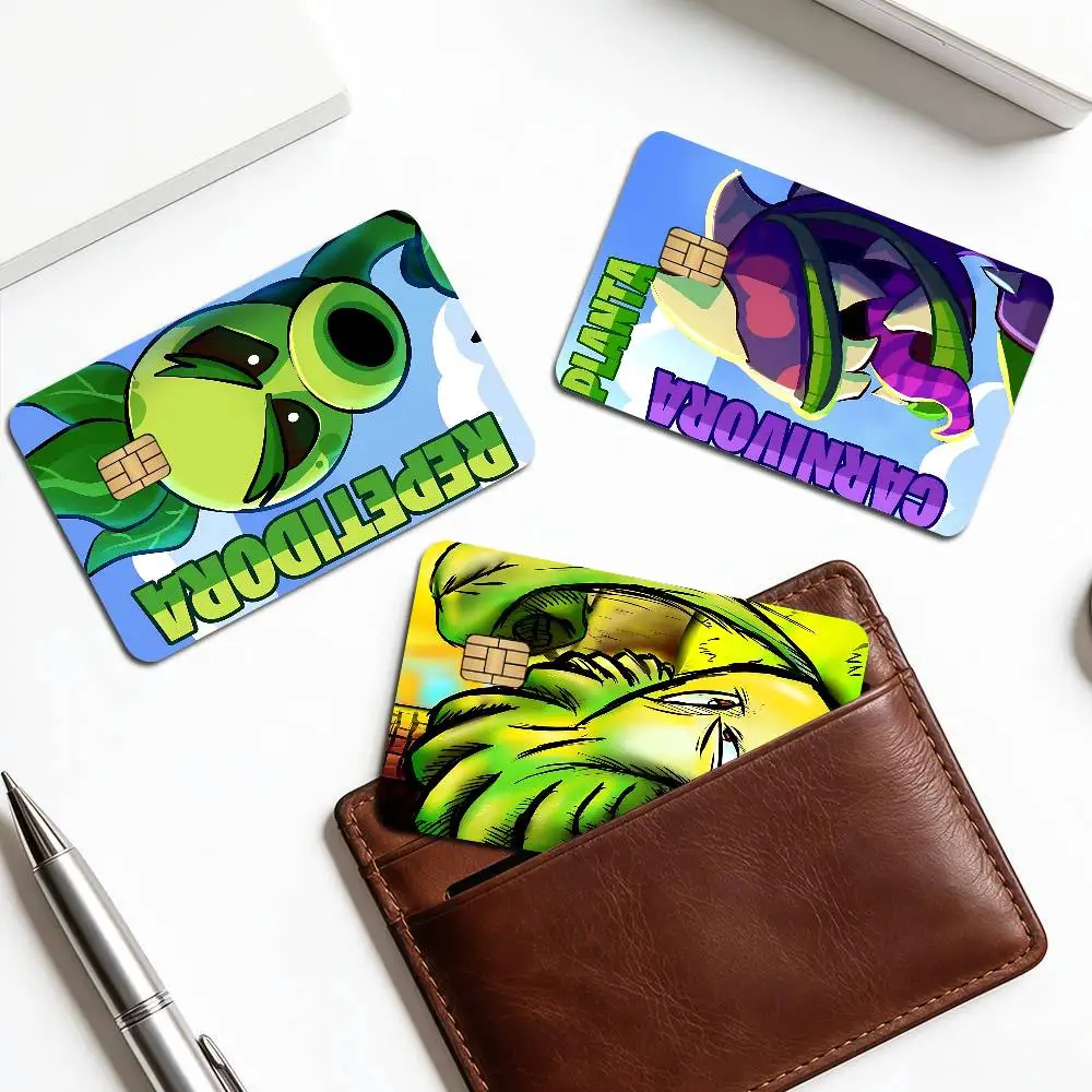 Classic Game P-Plants Vs Z-Zombies Credit Card Skin Stickers No Adhesive Residue Water Proof for VISA Credit Card Subway Card