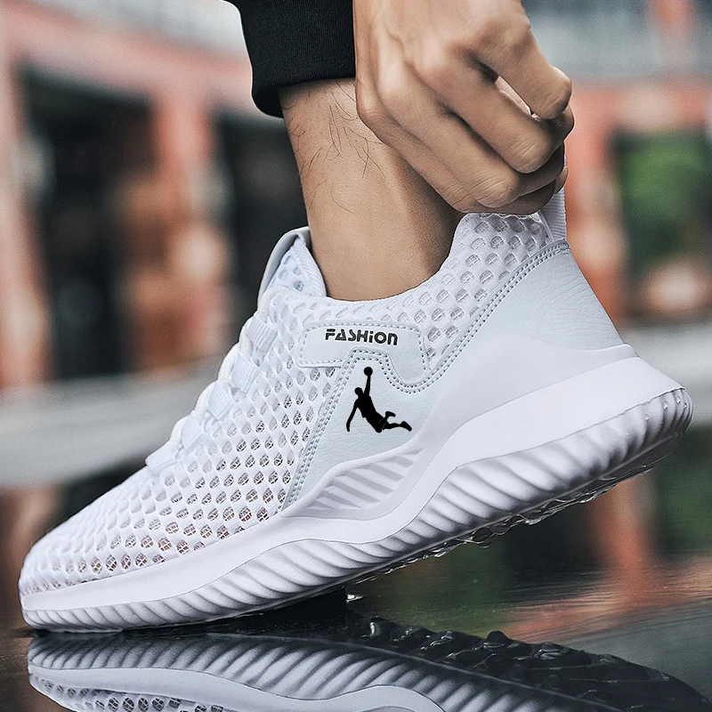 Zapatos blancos baratos para hombre, talla grande 46, zapatillas deportivas unisex, zapatos deportivos de malla transpirable, zapatillas deportivas para hombre, Zapatillas Running Hombre