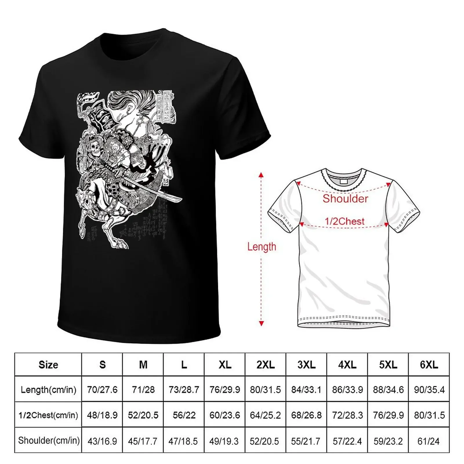 Samurai Skeleton T-shirt nieuwe editie anime kleding effen t-shirts heren