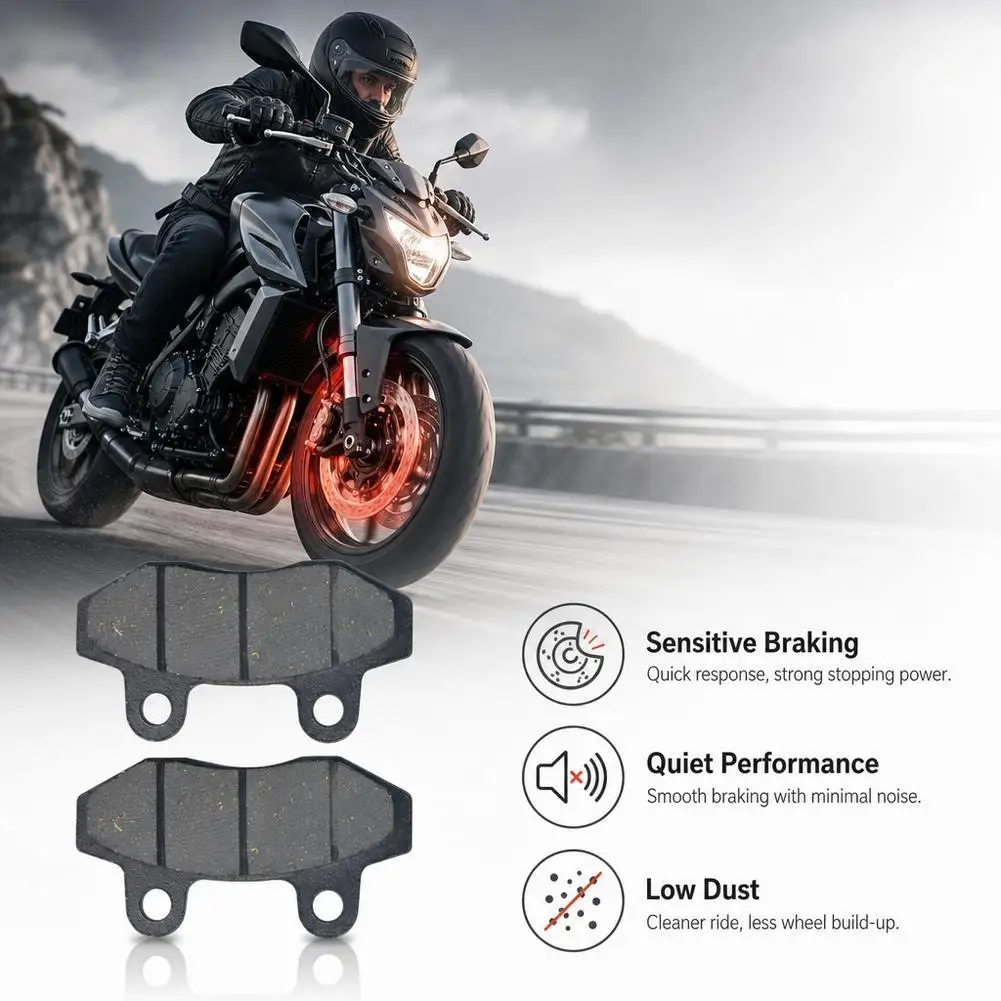 Electric Scooter Brake Pads Semi-Metal Disc Brake Friction Pads Replacement for E-Scooter Noise Free Heat Resistant Brake Shoes