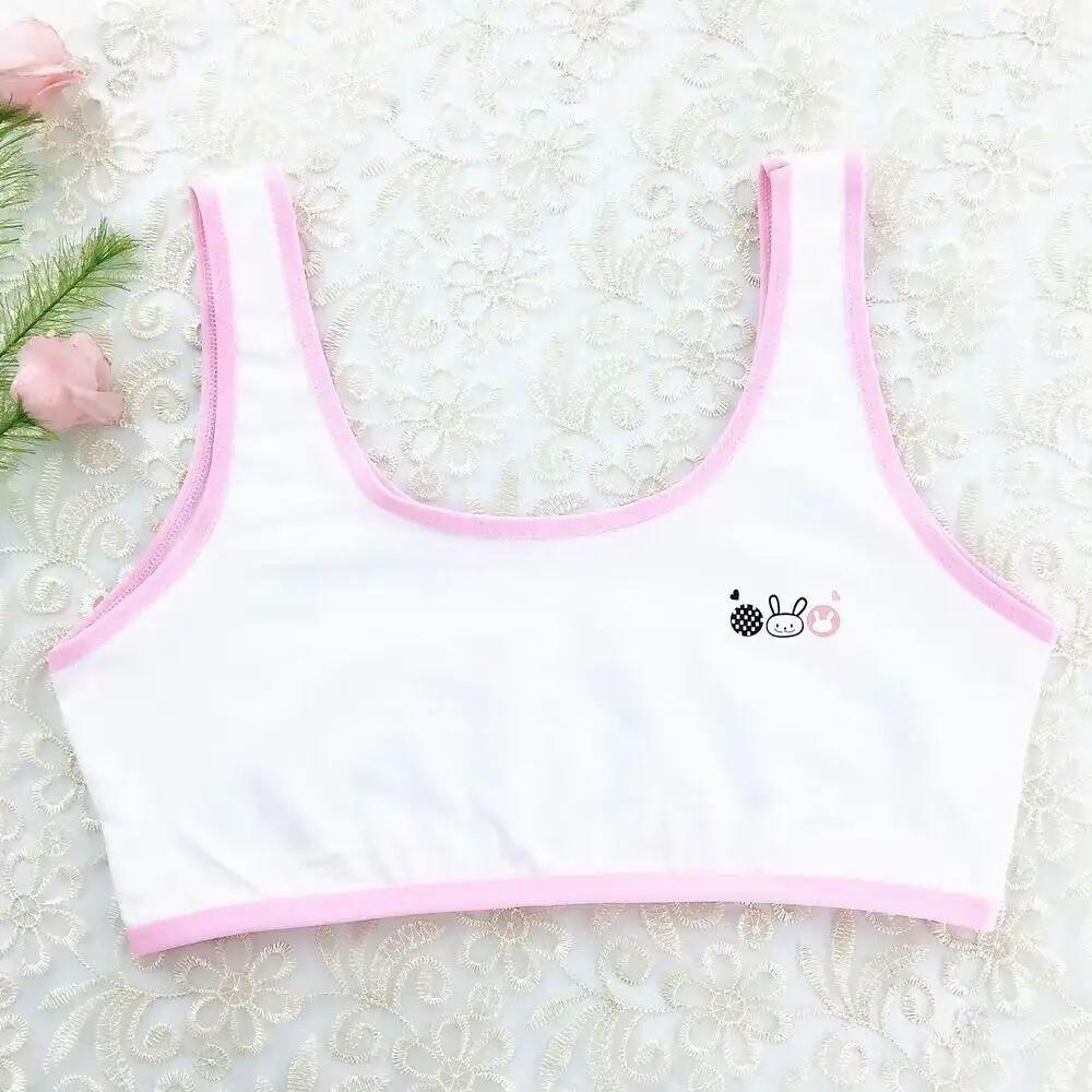 10pc/Lot Summer Thin Girl Training Bra Soft Brassiere Sport  Children Topic Teenagers Vest