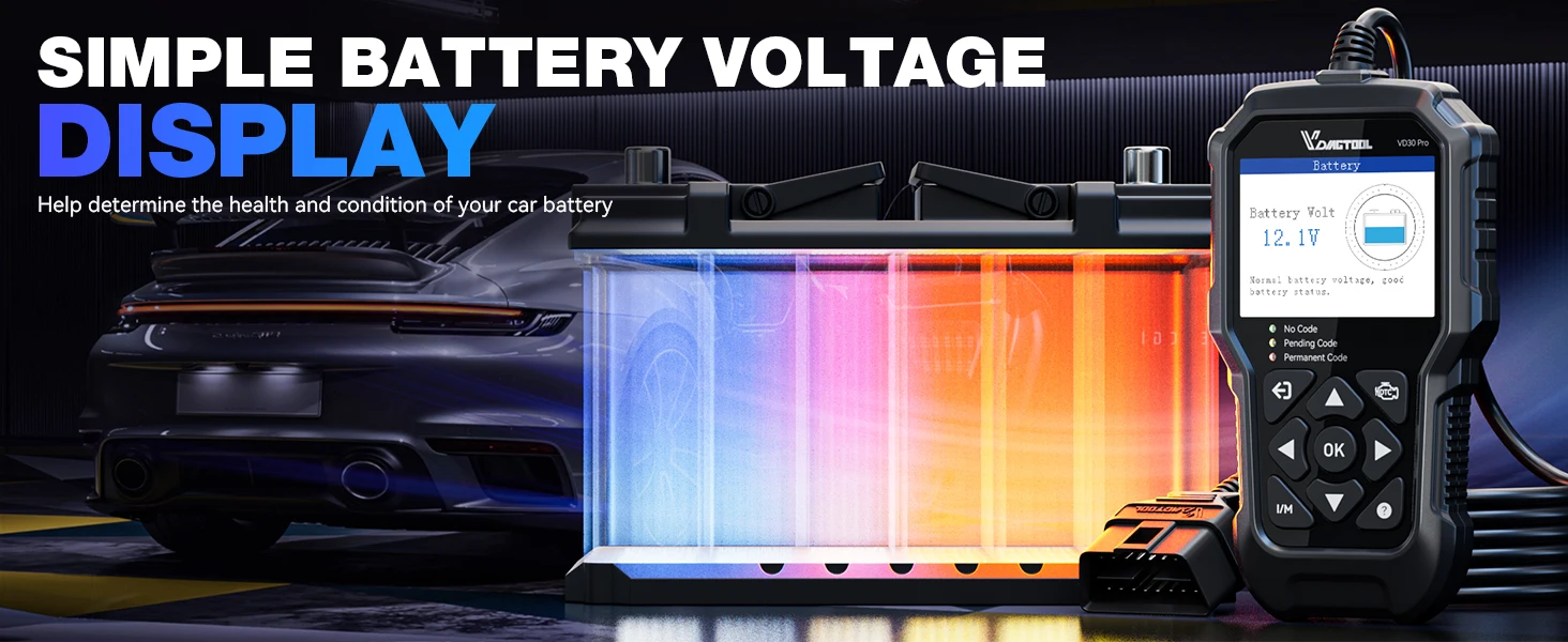 2026 VDIAGTOOL VD30Pro OBD2 Scanner Diagnostic Tools OBDII Code Reader Tool For Check Engine Light Battery Voltage Testing
