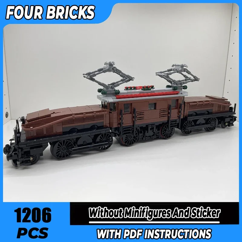 Moc 빌딩 블록 악어 기관차 기술 모듈러 벽돌 모델 선물 크리스마스 장난감 DIY 세트 조립