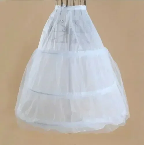 One Size Crinoline Hoop Petticoat 3 Tyre Rings Tulle White Underskirt