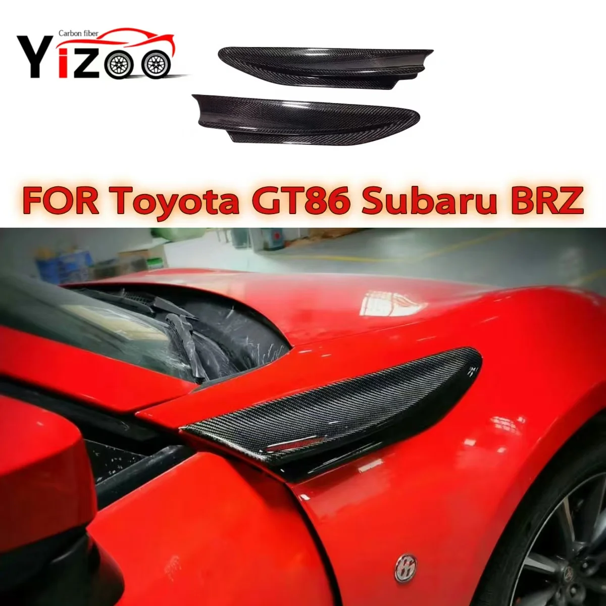 

Front Side Fender Splitter For Toyota GT86 Subaru BRZ 2017-2020 Carbon Fiber Air Vent Spoiler Cover Trim Canard Car Accessories