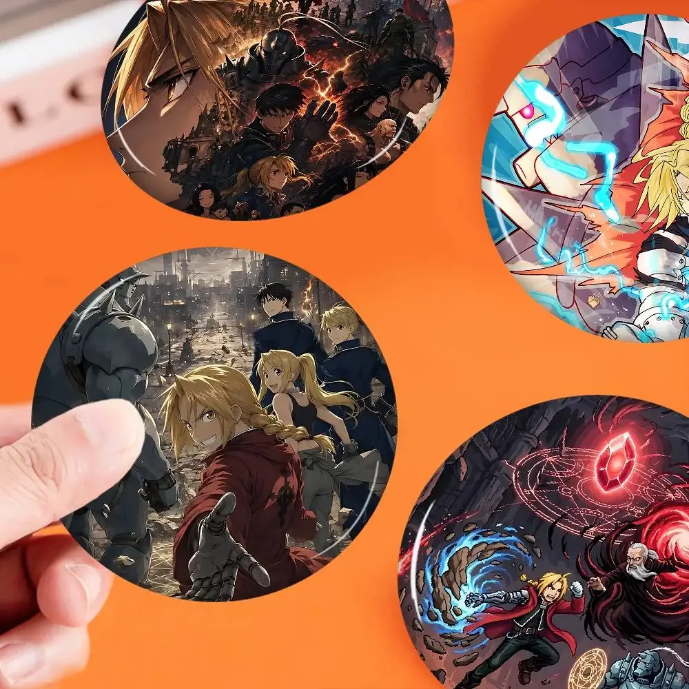 Anime F-Fullmetal Alchemist 58mm Cute Anime Figure Icon Badge Handmade Tinplate Brooch For Backpack Clothes Chest Ornament Gifts
