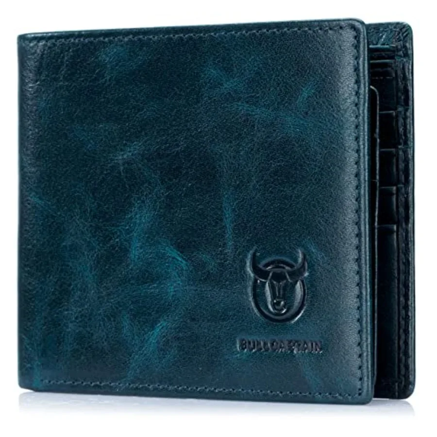 

RFID Wallets for Men Slim Bifold Genuine Leather Front Pocket Wallet with 2 ID Windows QB-05