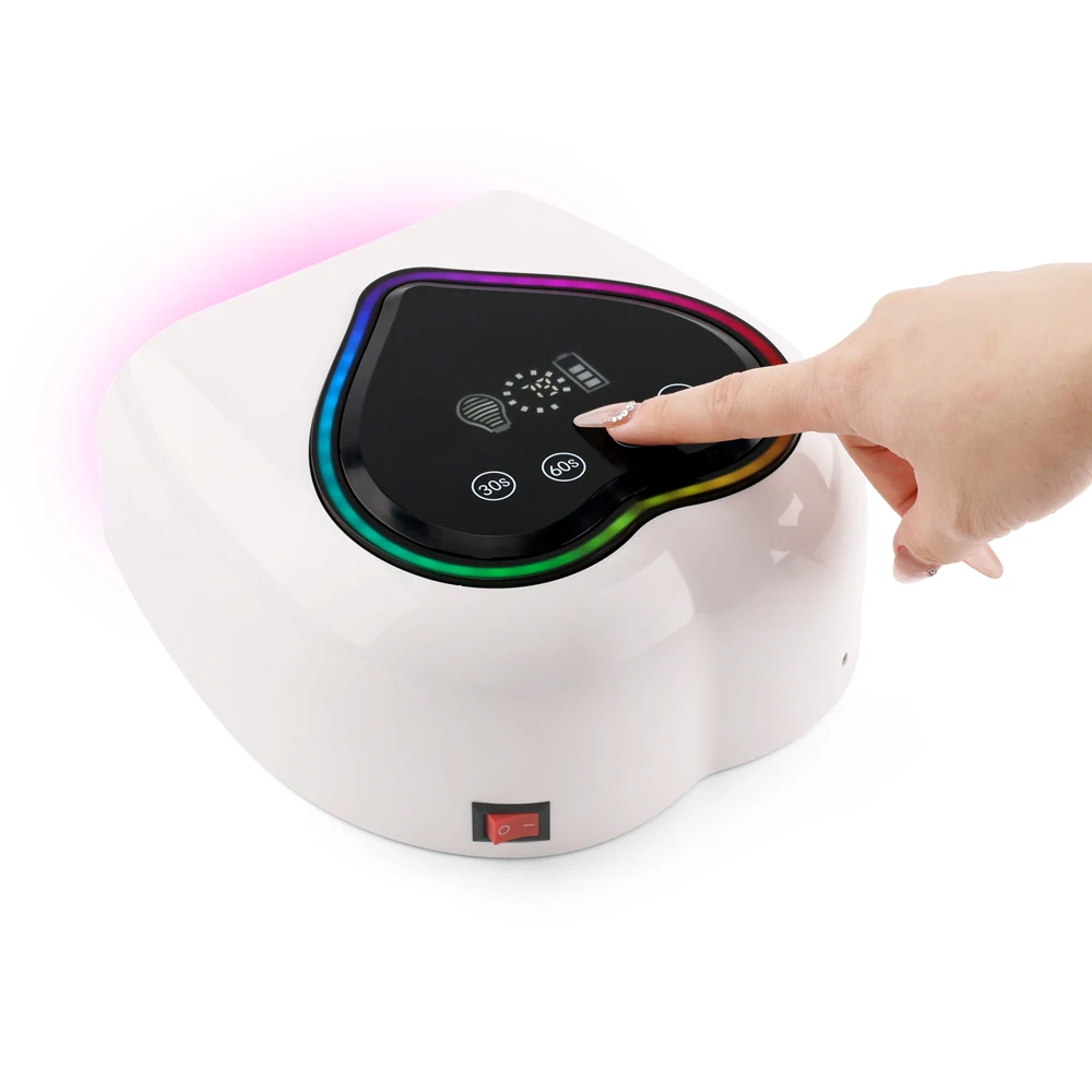 Secador de uñas recargable profesional, lámpara UV de 98w, lámpara de curado de uñas, carga de batería LED, luz de arco iris