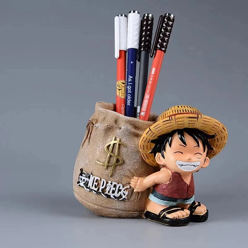 

Anime One Piece Luffy Resin Office Pen Holders Collectible Monkey D Luffy 10cm Desk Pencil Pot Holder Action Figure Office Use