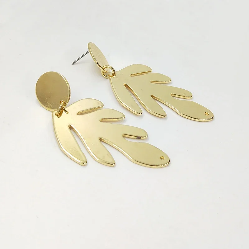 2021 موضة جديدة عصرية 60 مللي متر 1 زوج عالية الجودة سبائك الزنك يترك استرخى أقراط للفتيات هدايا الحفلات اكسسوارات #3