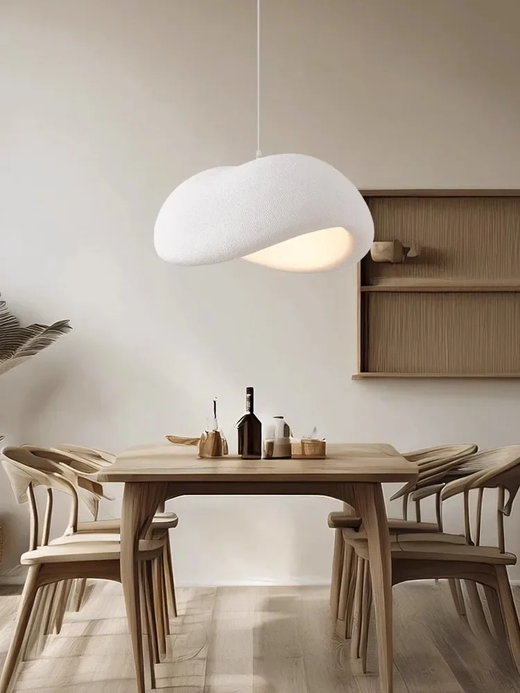 Nordic Wabi Sabi White Pendant Lights Bedroom Living Dining Room Loft Chandelier Lighting Decoration