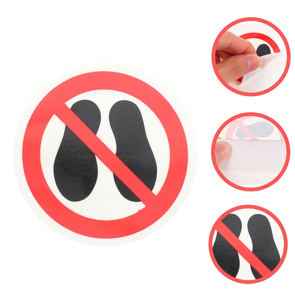 No Step Warning Sticker Round Decal Do Not Step Sign High Visibility Safety Warning Label for Floor Wall Surface