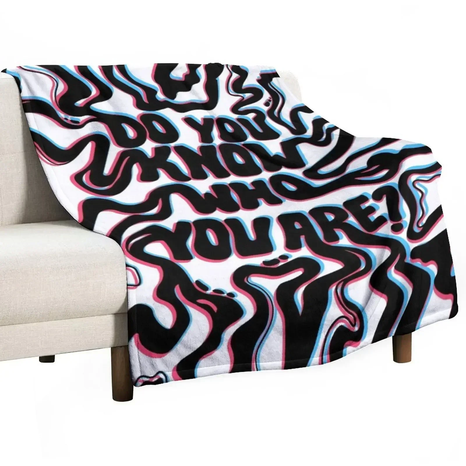 Do You Know Who You Are - Black & White 3D Throw Blanket Flannel Bed linens Blankets