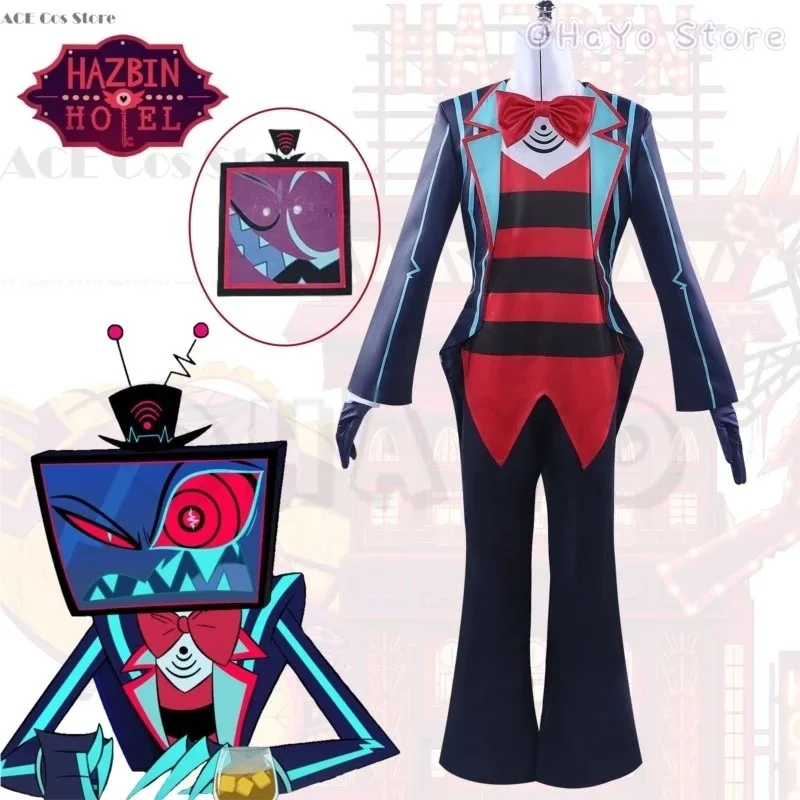 Anime hasbin cosplay hotel charlie vox cosplay outfit roupas matningstar traje vox cosplay roupas festa de halloween diabo novo