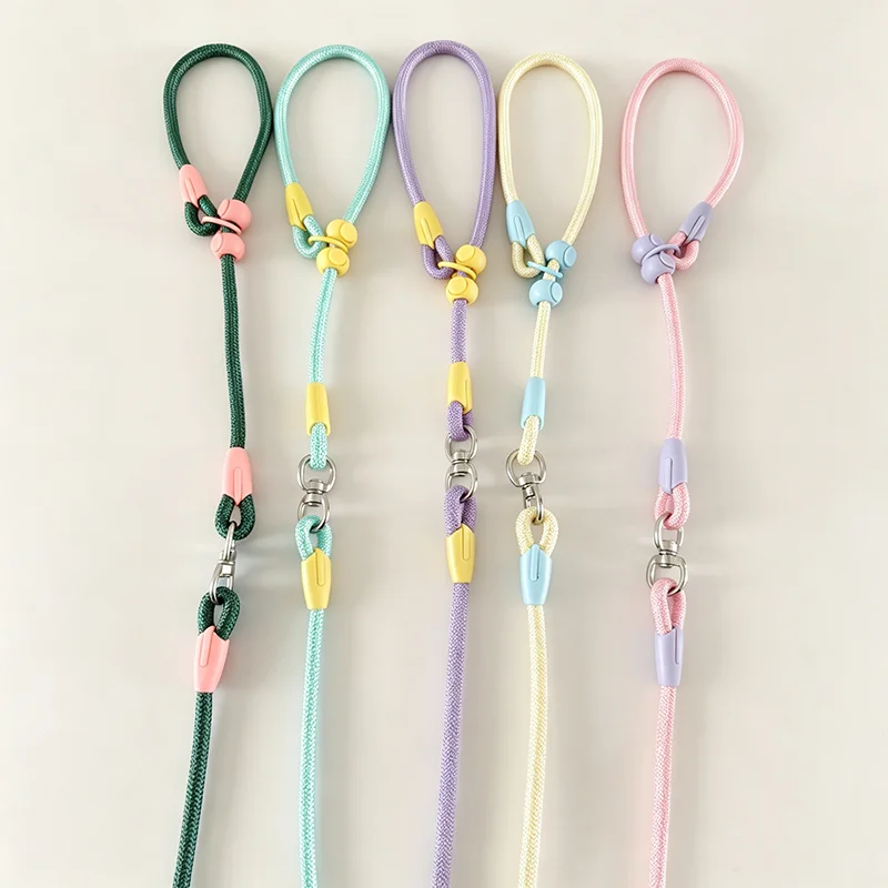 160Cm Anti-Tangle Nylon Dog Slip Lead With Adjustable P-Chain Lightweight Round Rope Leash For Small To Medium Dogs Walking