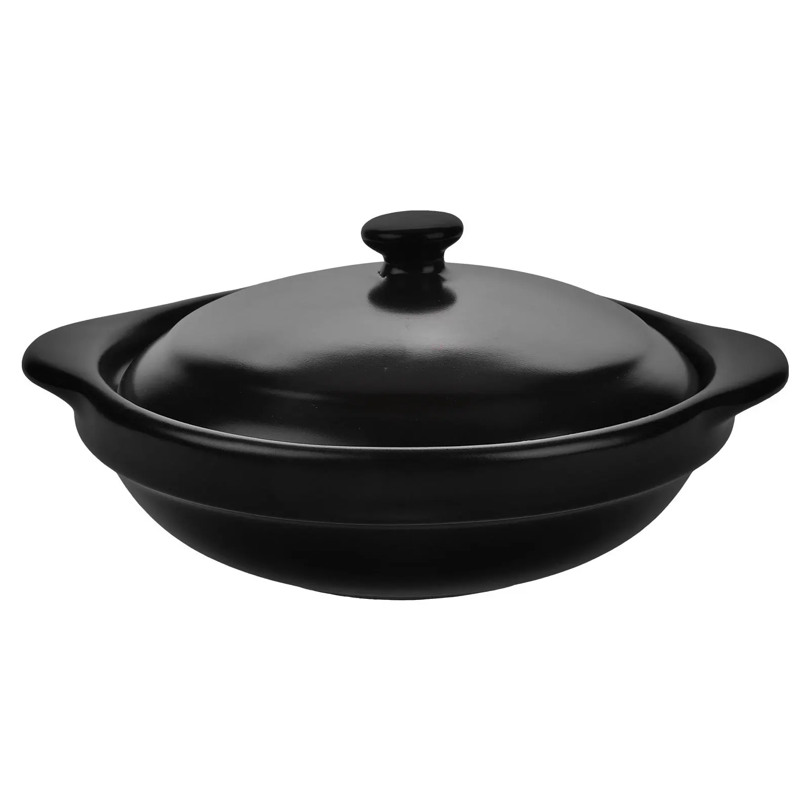 

Ceramic Cooking Pot Casserole Clay Stew Pan Household Kitchen Pot Stove Top Soup Pan Flat Base Easy Clean Handle