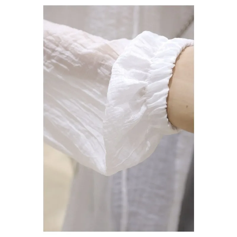 Dun dun en micro tot 2025, zomernieuwe losse, slanke, middellange, dunne damesblouse met lange mouwen en zonnebrandcrème met capuchon