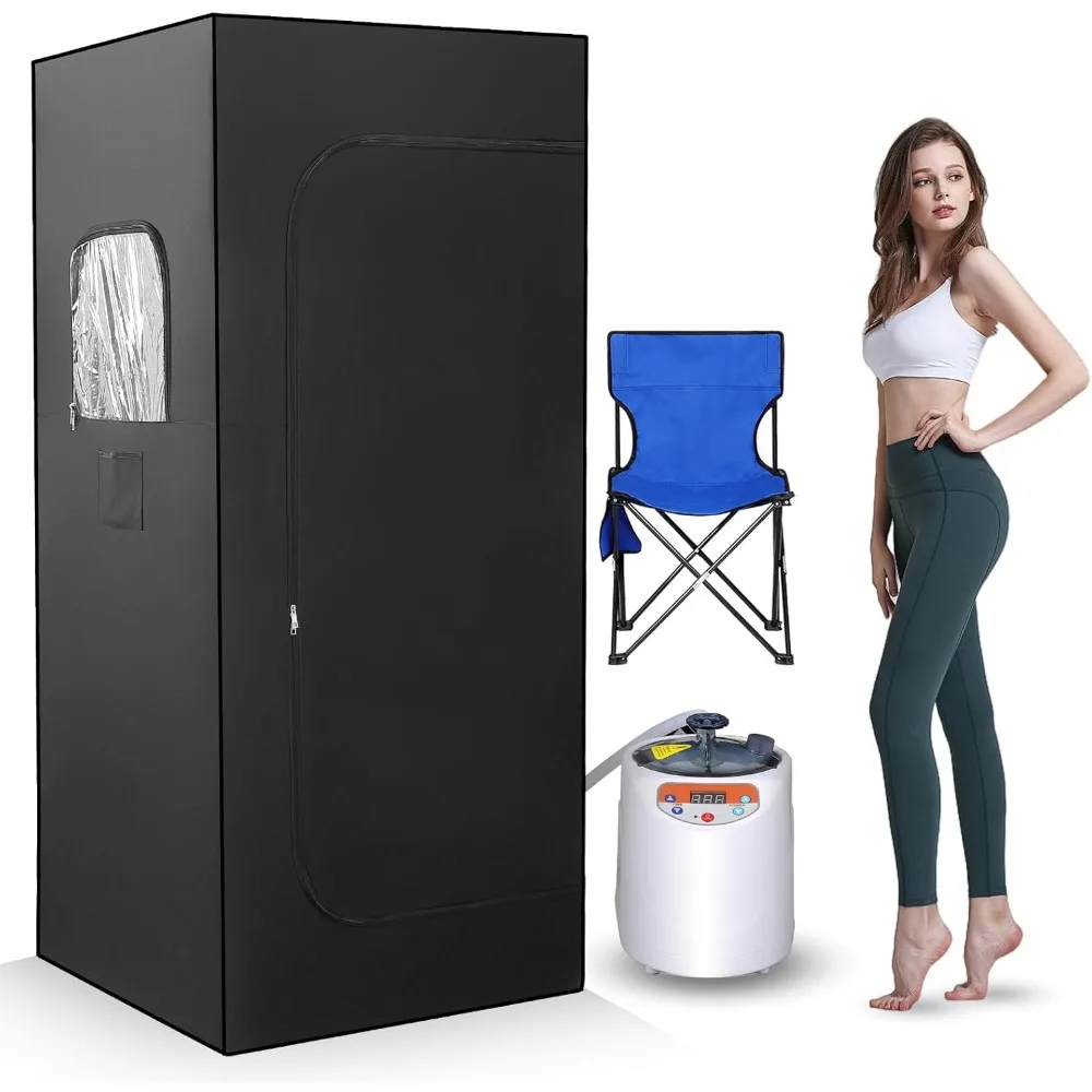 

Sauna Room, Home Sauna with 3L 1100W Steam Engine, Remote Control, Home Sweat Steam Tent (black), Portable Home Sauna Room