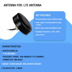 4G Roof Mounted Antenna Waterproof Outdoor LTE Sma Male Antennas
