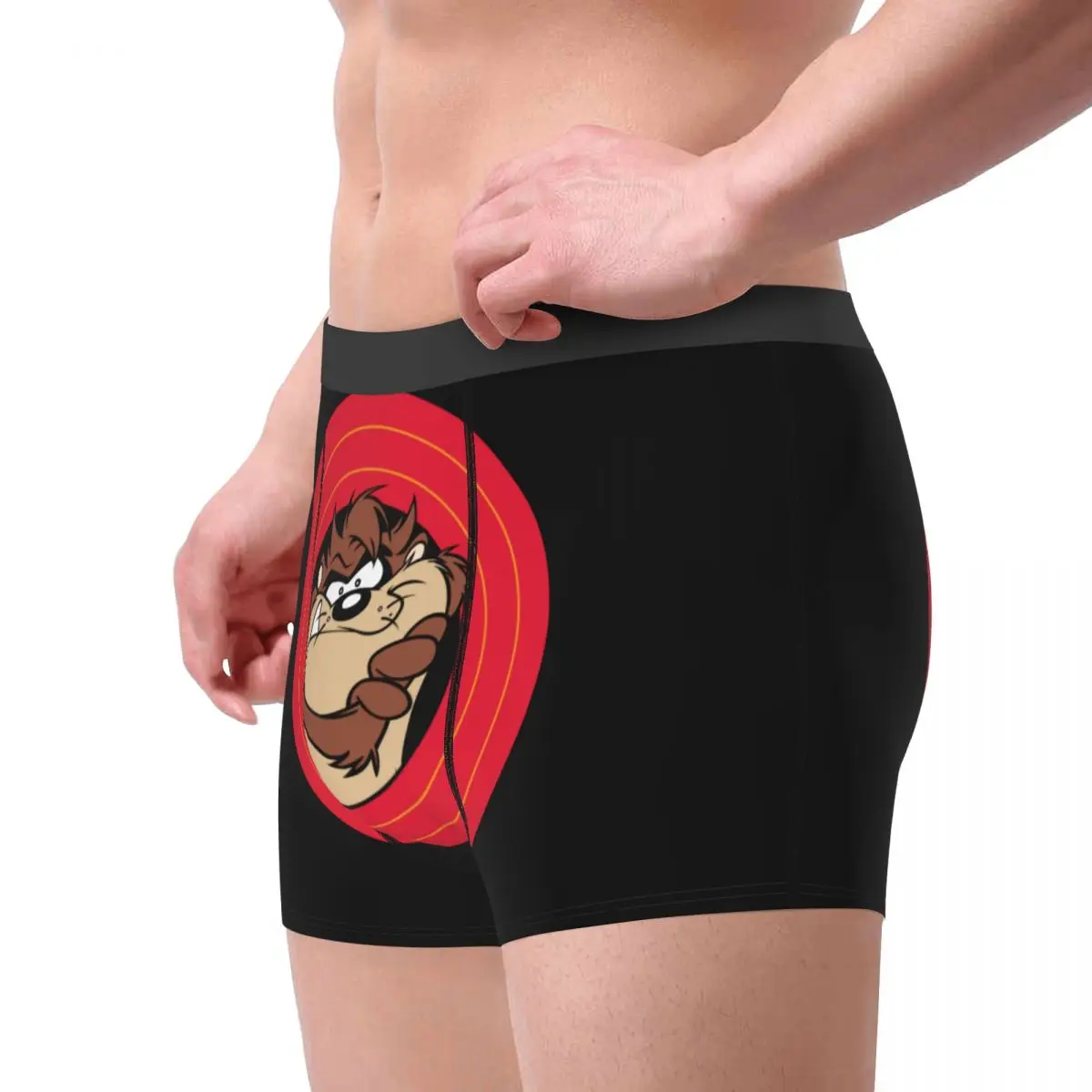 Printed Boxer TAZ Tasmanian Through LOONEY TUNES Circles 2 Shorts Panties Briefs Men\'s Underwear Breathable Underpants for Homme